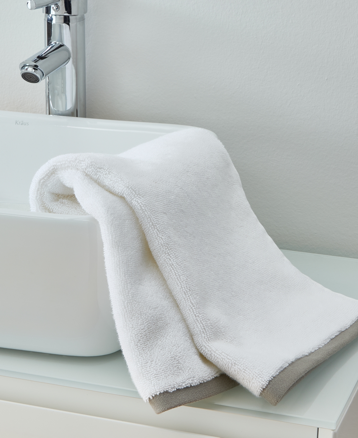 Hotel Collection Linea Cotton Hand Towel, 20" X 30" In White