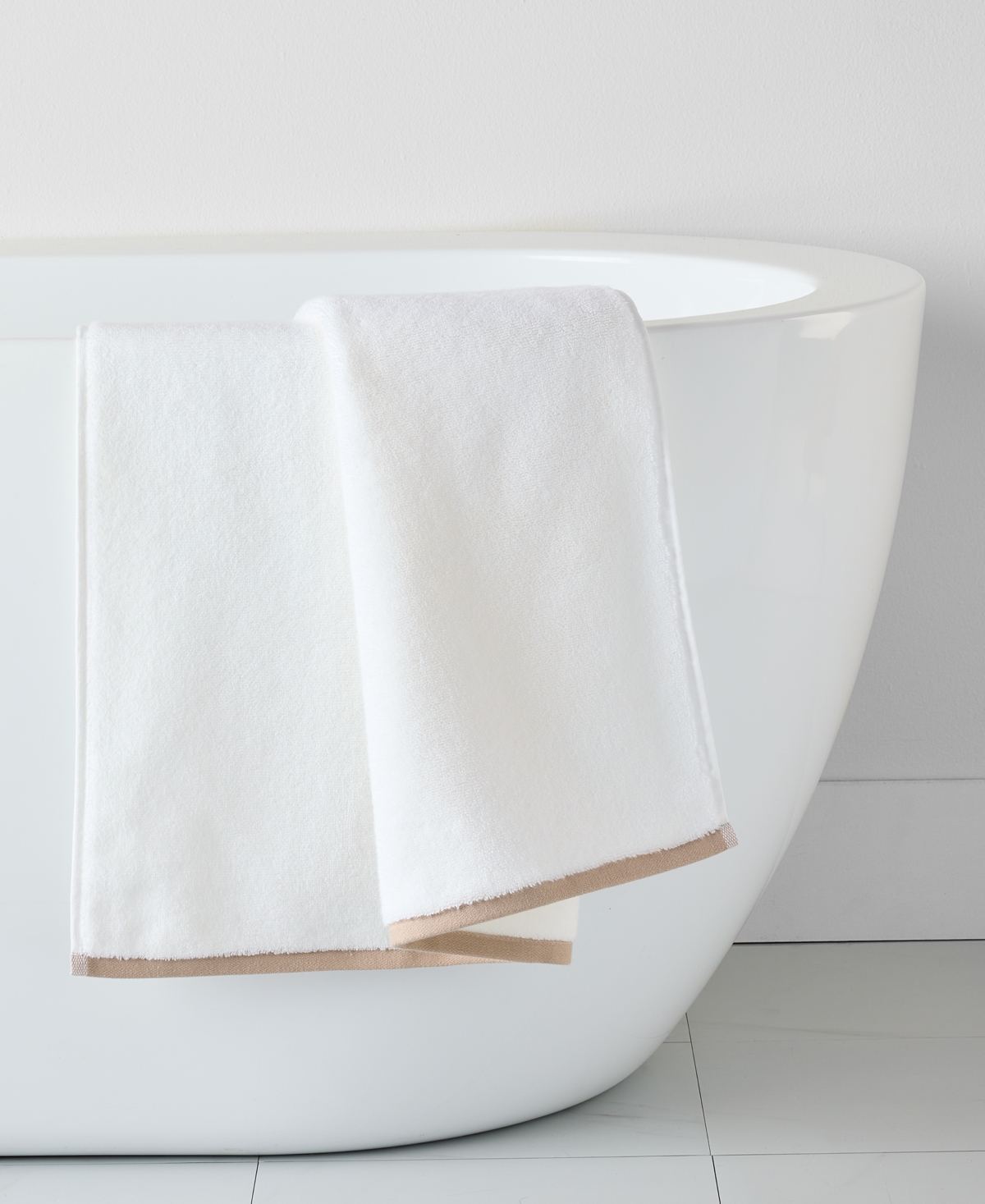 Hotel Collection Linea Cotton Bath Towel, 30" X 56" In White