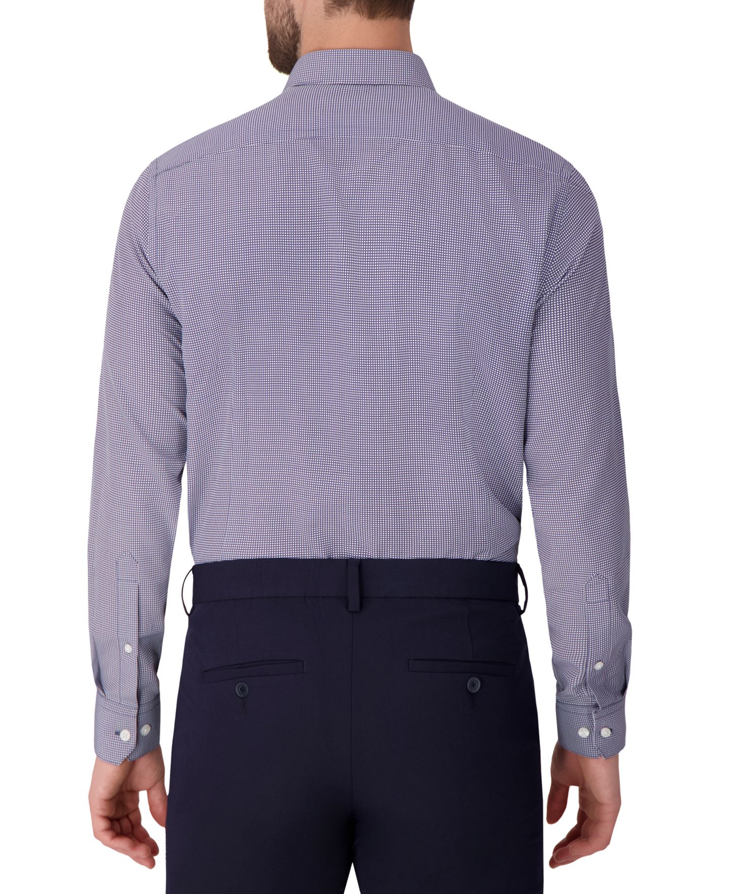 Мужская рубашка Report Collection Long Sleeve 4-Way Bubble Print Dress Shirt, цвет: Синий / Белый — фото 2