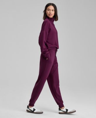 Petite Cozy Ribbed Relaxed Fit Drawstring Joggers, Macy's Exclusive