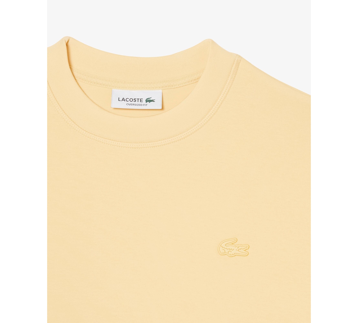 Lacoste Usa Women's Crewneck Logo Long-sleeve Sweatshirt In Yellow
