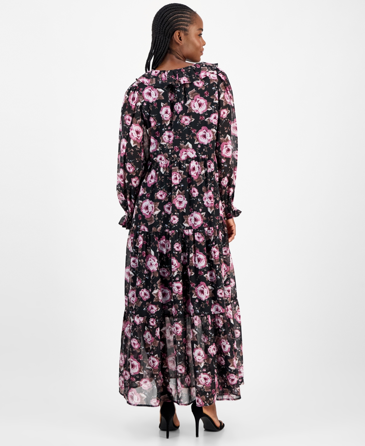 And Now This Women's Printed Long-Sleeve Maxi Dress, Macy's Exclusive