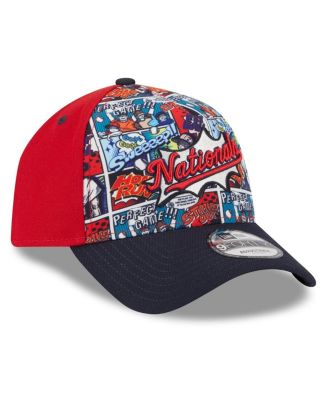 Big Boys and Girls Red/Navy Washington Nationals 2025 MLB Diamond Hero Edition A-Frame 9FORTY Adjustable Hat