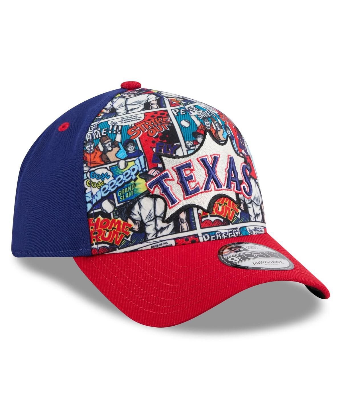 New Era Big Boys And Girls Royal/red Texas Rangers 2025 Mlb Diamond Hero Edition A-frame 9forty Adjustable H In Multi