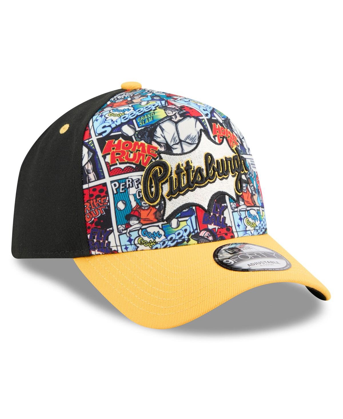 New Era Big Boys And Girls Black/gold Pittsburgh Pirates 2025 Mlb Diamond Hero Edition A-frame 9forty Adjust In Multi