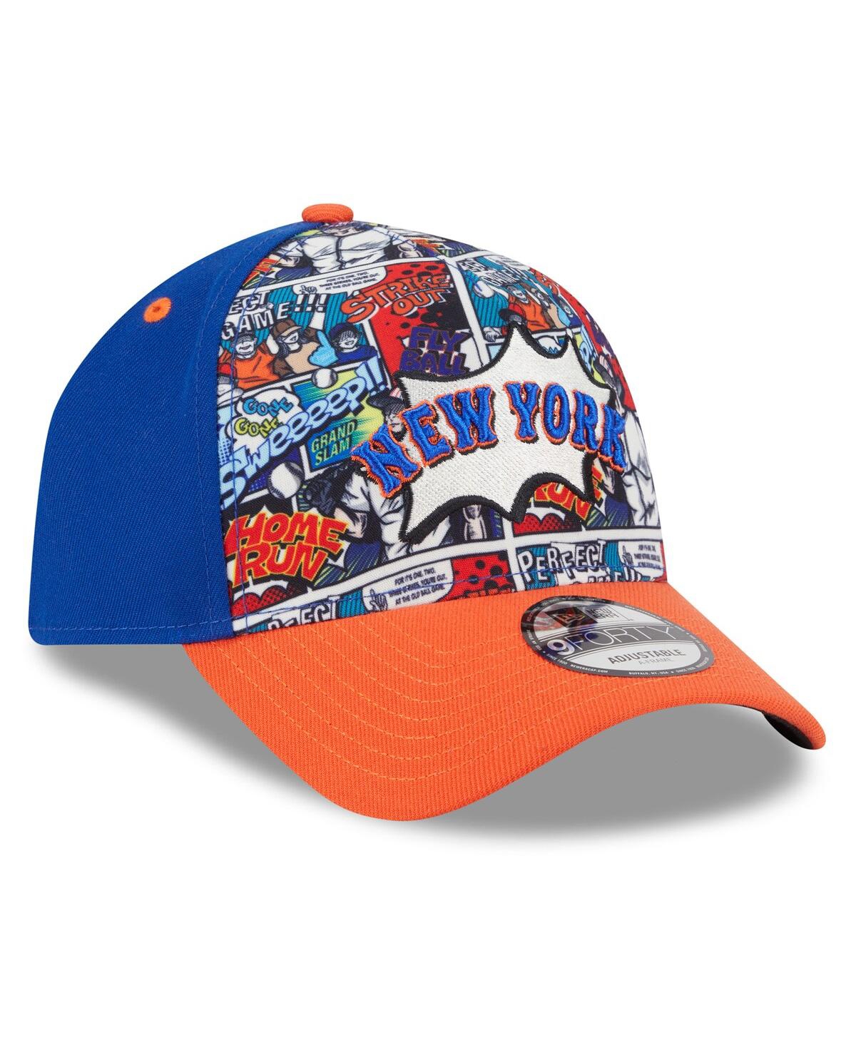 New Era Big Boys And Girls Royal/orange New York Mets 2025 Mlb Diamond Hero Edition A-frame 9forty Adjustabl In Multi