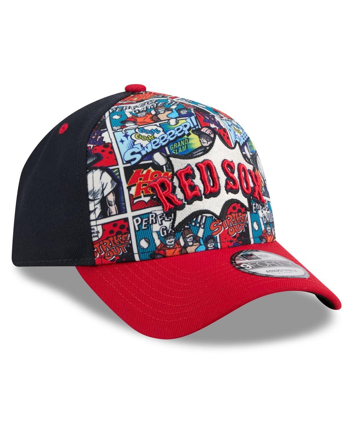 New Era Big Boys And Girls Navy/red Boston Red Sox 2025 Mlb Diamond Hero Edition A-frame 9forty Adjustable H In Multi