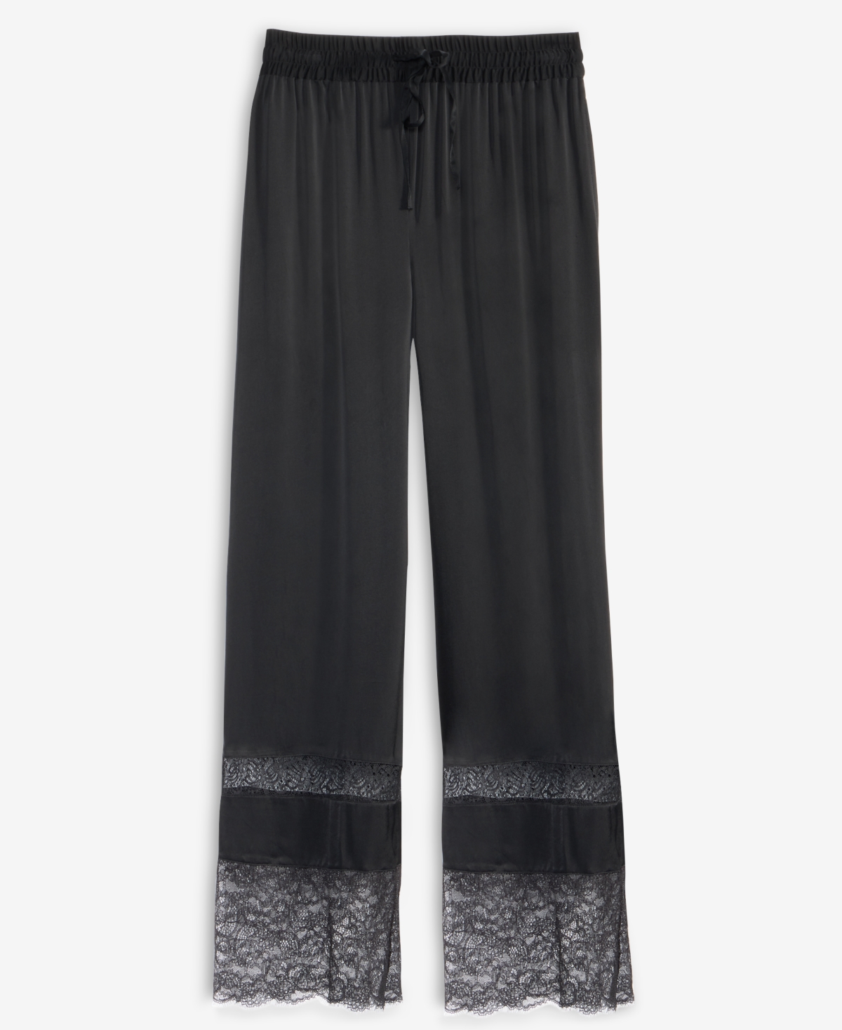 Inc International Concepts Women's Lace-hem Pull-on Pants, Macy's Exclusive In Black