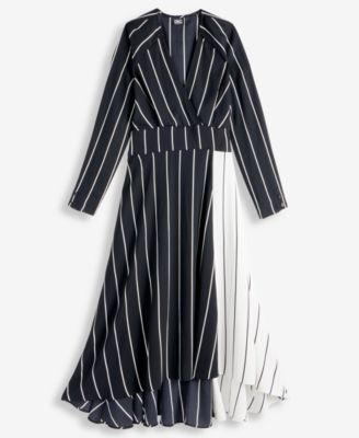 Women's Multi-Stripe Surplice-Neck Midi Dress, Macy's Exclusive