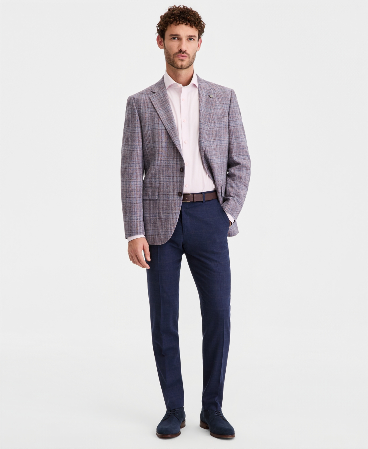 Ted by Baker Men's Purple Plaid Modern-Fit Blazer