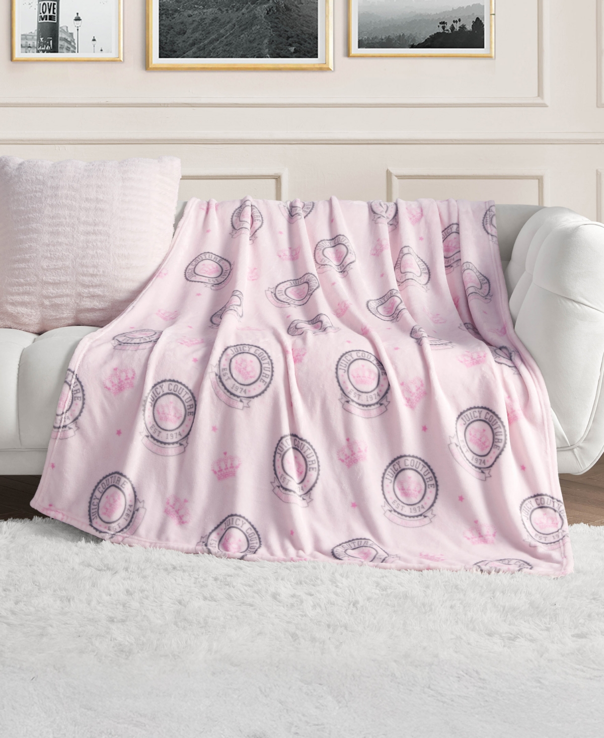 Juicy Couture Plush Throw, 50" X 70"