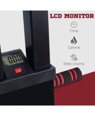 Folding Vertical Climber Height Adjustable with LCD Monitor and Wheels