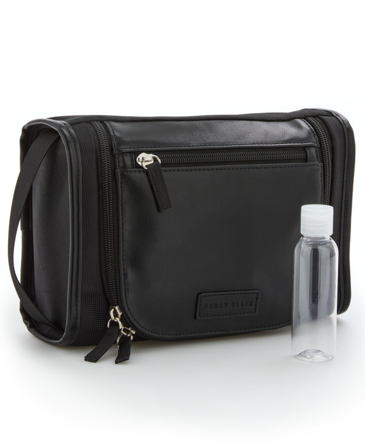 Perry Ellis Portfolio Ballistic Design Toiletry Bag In Black