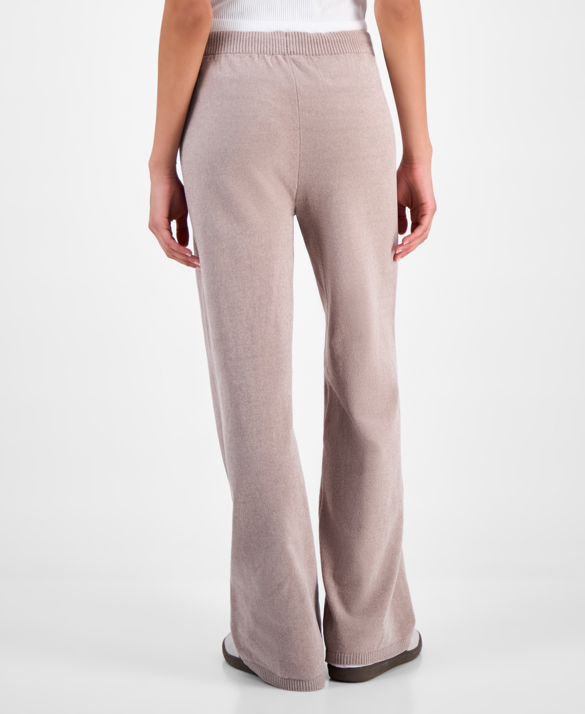 Hippie Rose Juniors' Chenille Wide-leg Knit Pants In Pink