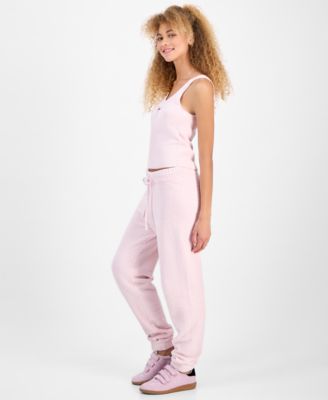 Juniors' Teddy-Knit Drawstring Jogger Pants