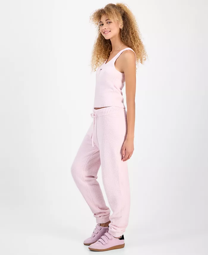 Juniors' Teddy-Knit Drawstring Jogger Pants - thumbnail 2