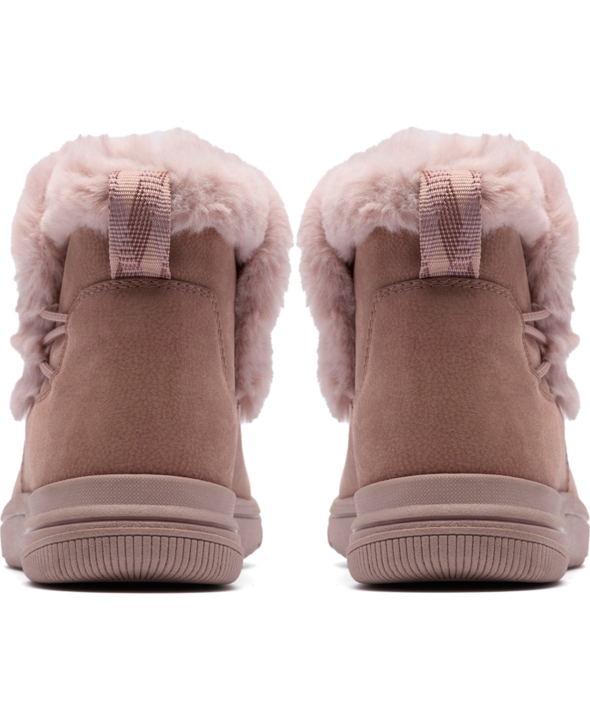 Clarks Women's Cloudsteppers Breeze Fur Wedge Ankle Boots In Purple