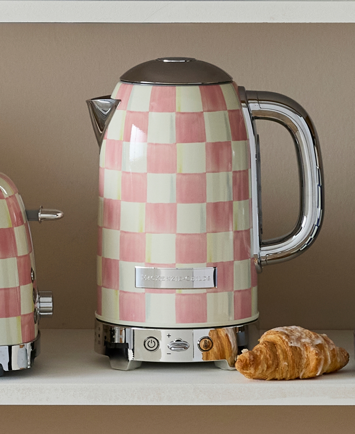 MacKenzie-Childs Rosy Check Electric Kettle
