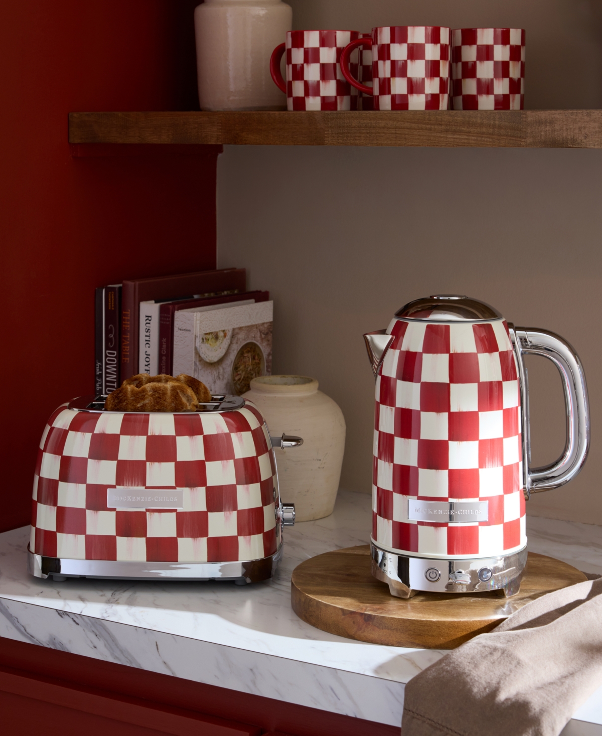 MacKenzie-Childs Cherry Check Electric Kettle