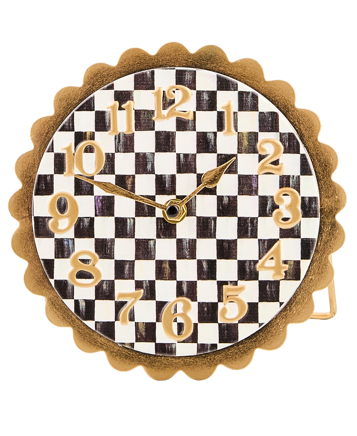 Mackenzie-childs Courtly Check Scalloped Desk Clock In Multi