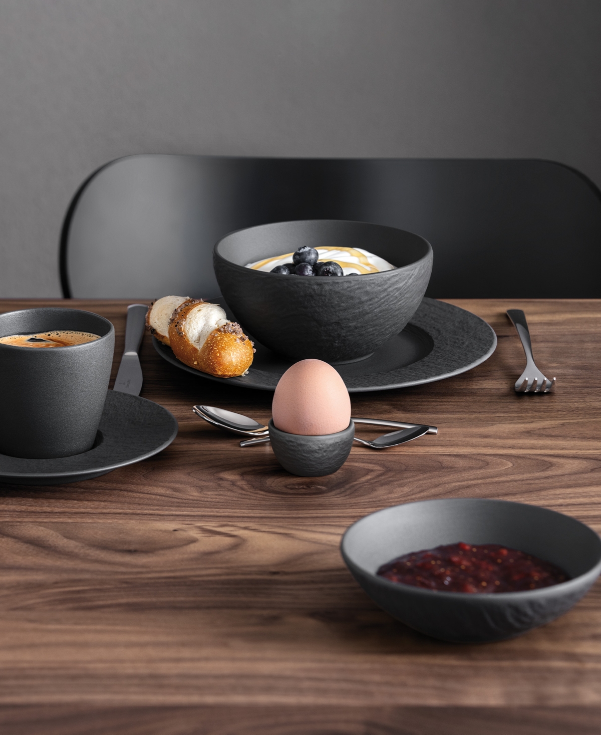 Villeroy & Boch Manufacture Rock Shallow Dipping Bowl In Black