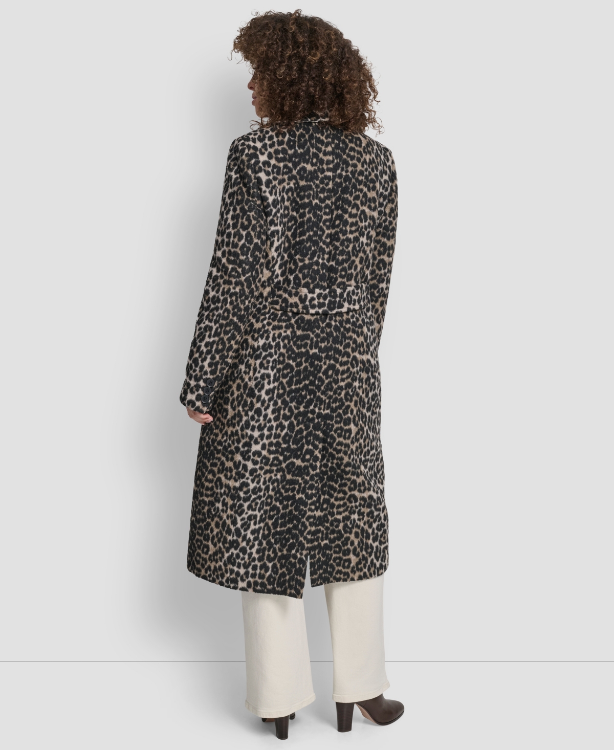 Dkny Women's Maxi Boucle Notch Collar Coat In Brown