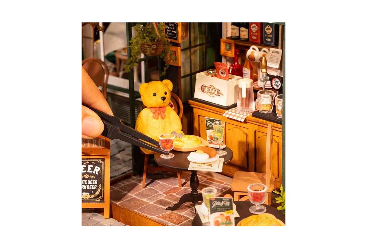 Детские игрушки Robotime 3D Puzzles Miniature House Kit Tipsy Restaurant DIY Birthday Gifts Valentine's Day Birthday Gifts, Multicolored, 2.72"2.72"5.71 — фото 3