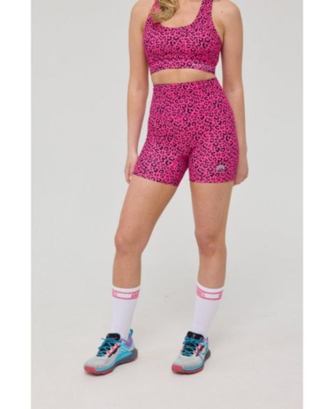 Женские шорты OOSC Infinite High Waisted Shorts - Pink Leopard, цвет: Розовый леопардовый