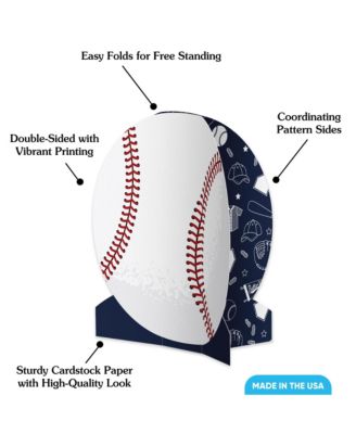 Freestanding 3D Baseball Centerpiece Table Decorations - 8 Count