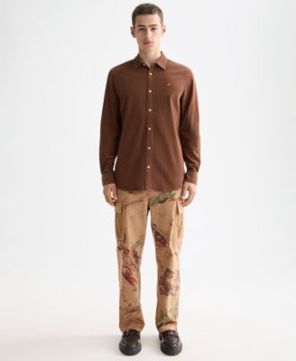 Men's Regular Fit Chest Embroidered Shirt