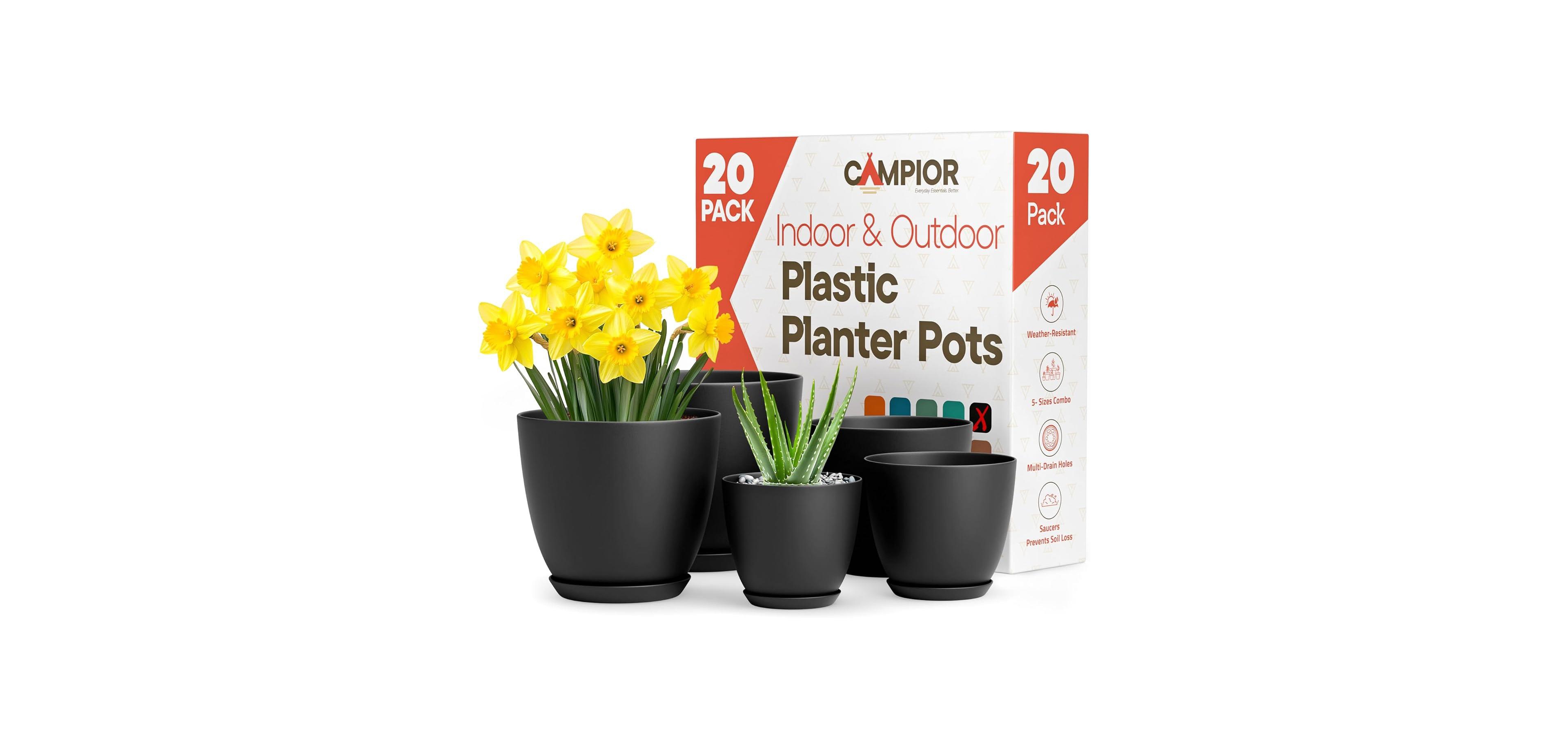 Campior Plastic Plant Pots with Drainage