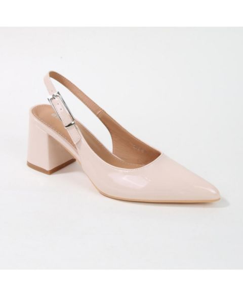 Женские туфли BERNESS Cai Patent Block Heel Slingback, цвет: Бежевый