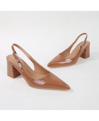 Cai Patent Block Heel Slingback