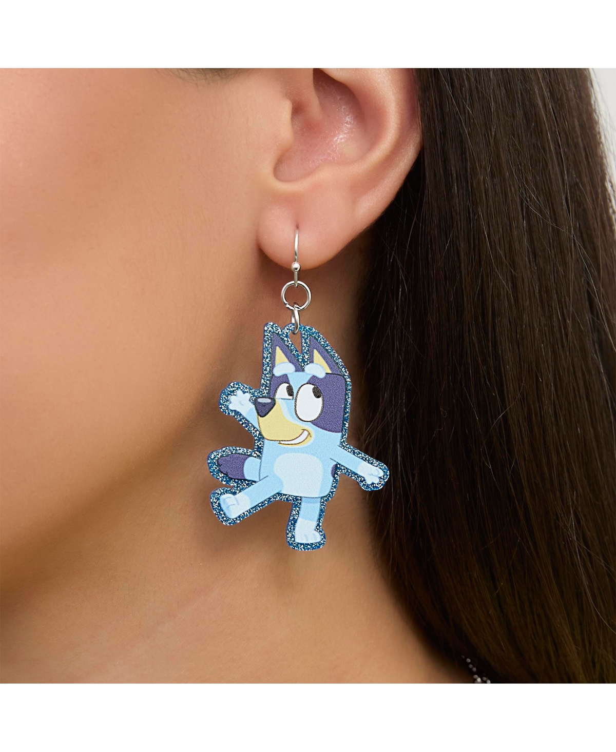 Bluey Drop Earrings with Character Silhouettes - Lightweight and Fun Kids Jewelry