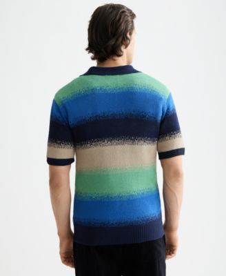 Men's Relaxed Fit Short Sleeve Striped Polo Shirt