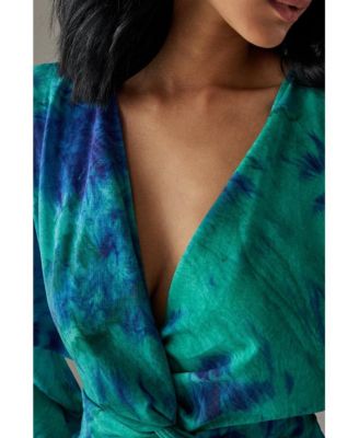 Women's Chiffon Wrap Knot Front Maxi Dress