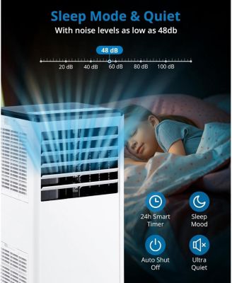 8,000 BTU Portable AC - 3-in-1 Cooling, Fan & Dehumidifier, Smart Unit with LED Display - Portable AC