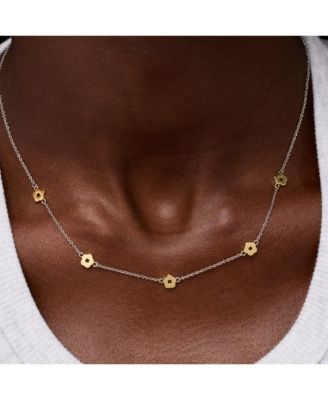 Flower Necklace - Rowena Necklace Two Tone