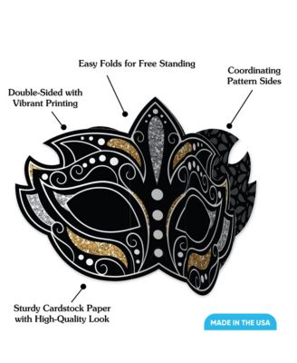 Freestanding 3D Masquerade Centerpiece Table Decorations - 8 Count