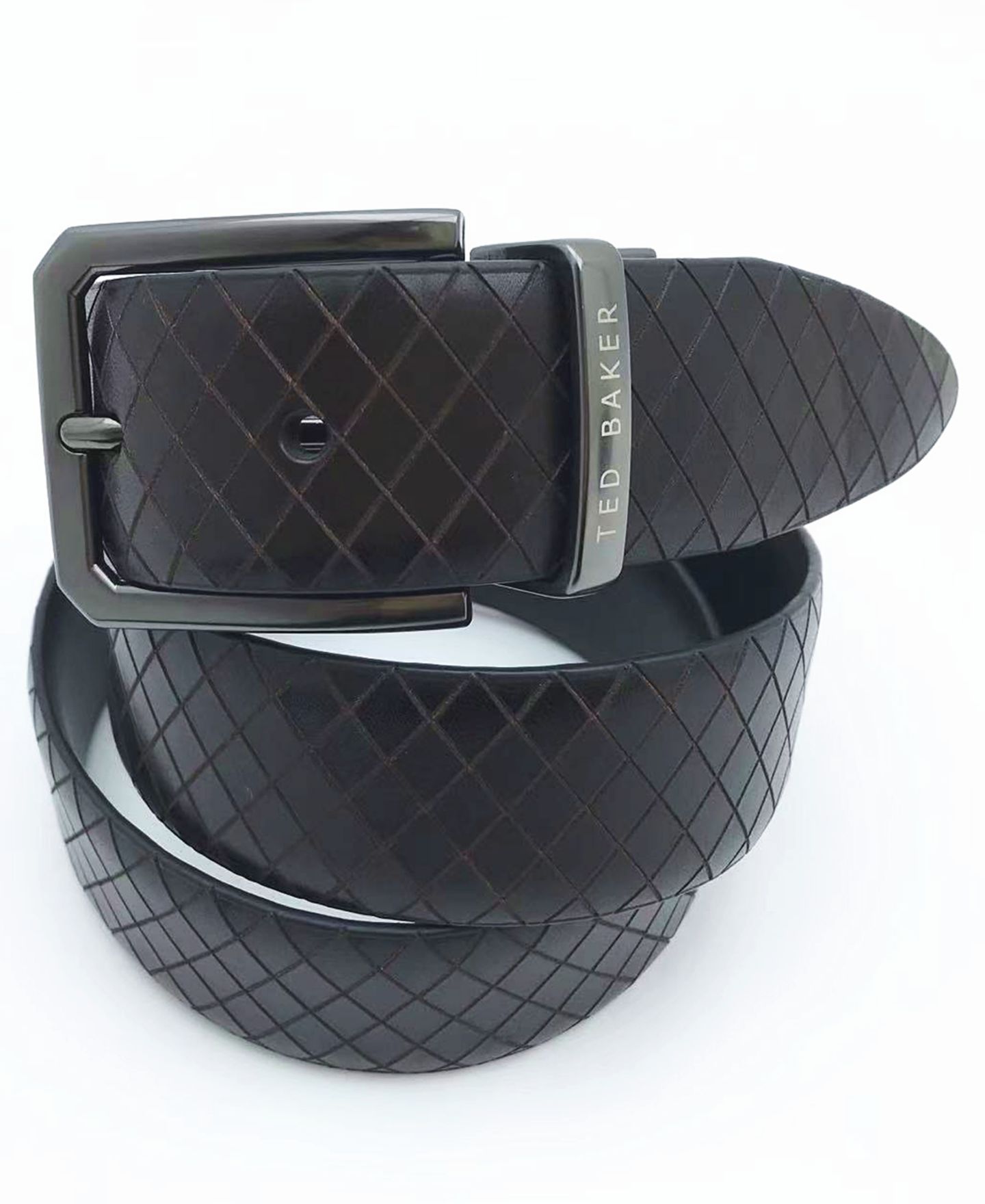 Мужской ремень Ted Baker Embossed Reversible Leather Belt — фото 1