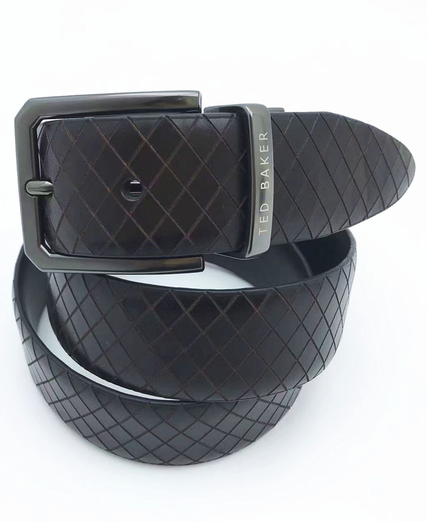 Men's Embossed Reversible Leather Belt