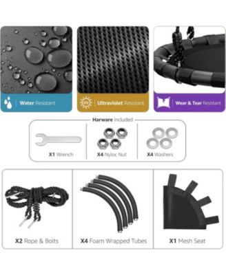 Fabric Spinner Swing 24 inch diameter black