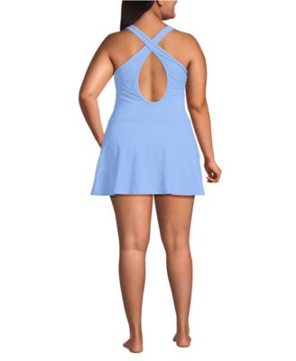 Women's Tugless High Neck Swim Dress Swimsuit