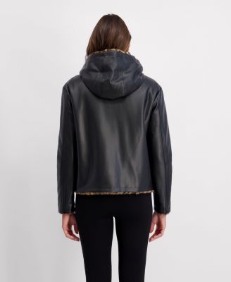 Women's Faux Fur Lined, Fireman Toggled PU Jacket