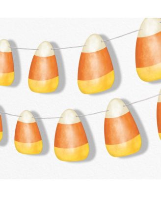 Candy Corn Garland Banner, 30 Feet of Cord, 15 Paper Classic Candy Corn Shapes