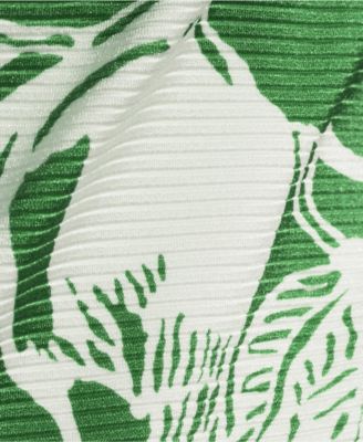 Women's Shine Ribbed Tankini Top and High Waisted Bottom Swimsuit Set