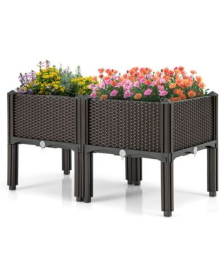 6 PCS Elevated Plastic Raised Garden Bed Planter Kit