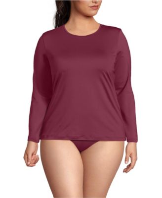 Plus Size SunShade UPF 50 Long Sleeve Rash Guard Swim Tee