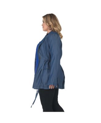 Plus Size Tencel Denim Trenchcoat