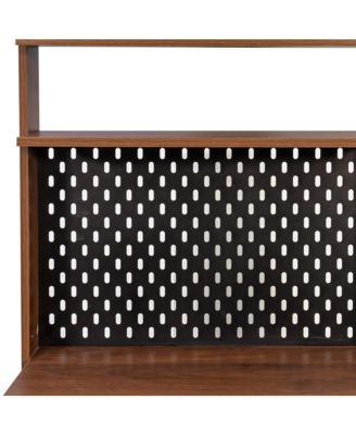 Kitchen Pantry Sideboard with Sliding Glass Doors and Countertop Storage Cabinet